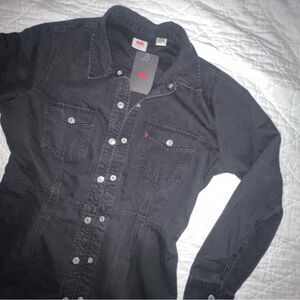 Levi’s black denim Jacket/dress- Size L